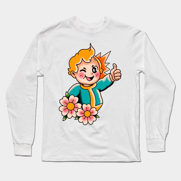 Vault Boy Kewpie Long Sleeve T-Shirt by Kowaii Arts